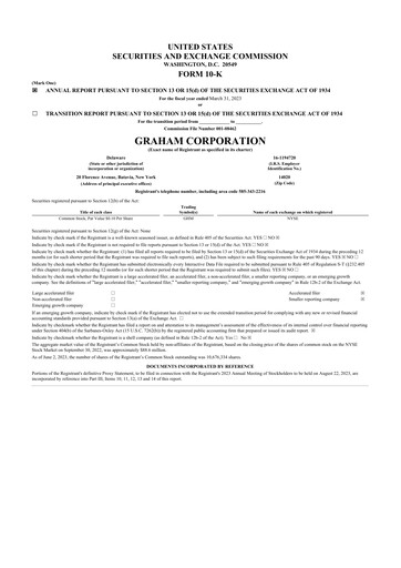 Thumbnail Graham Corporation
 10-K Annual Report 2023