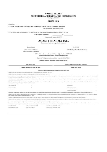 Thumbnail Grace Therapeutics 10-K Annual Report 2023