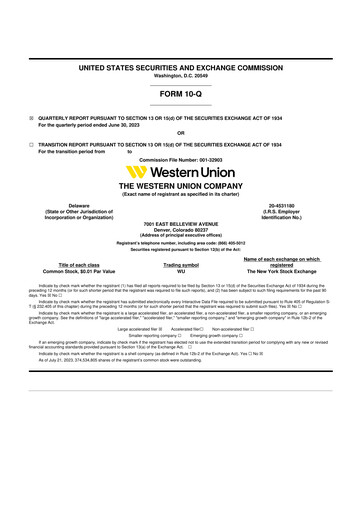 Thumbnail Western Union 10-Q Quarterly Report FY2023 
