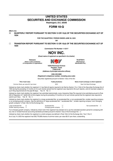 Thumbnail NOV 10-Q Quarterly Report FY2023 