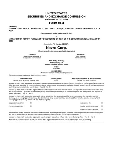Thumbnail Nevro
 10-Q Quarterly Report FY2023 