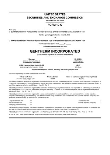 Vorschaubild Gentherm 10-Q Quartalsbericht 2023 