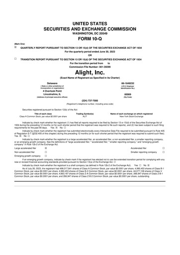 Thumbnail Alight 10-Q Quarterly Report FY2023 