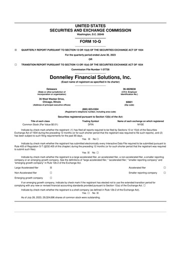 Vorschaubild Donnelley Financial Solutions
 10-Q Quartalsbericht 2023 