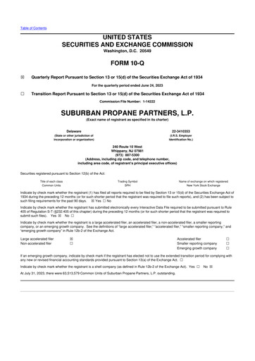 Thumbnail Suburban Propane Partners 10-Q Quarterly Report FY2023 