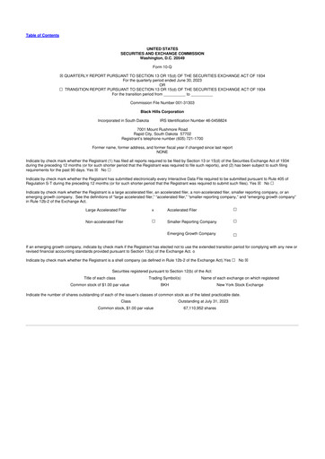 Thumbnail Black Hills 10-Q Quarterly Report FY2023 