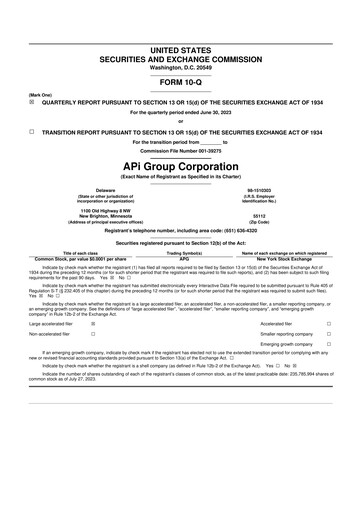 Thumbnail APi Group 10-Q Quarterly Report FY2023 