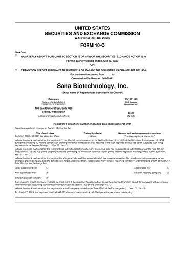 Thumbnail Sana Biotechnology 10-Q Quarterly Report FY2023 
