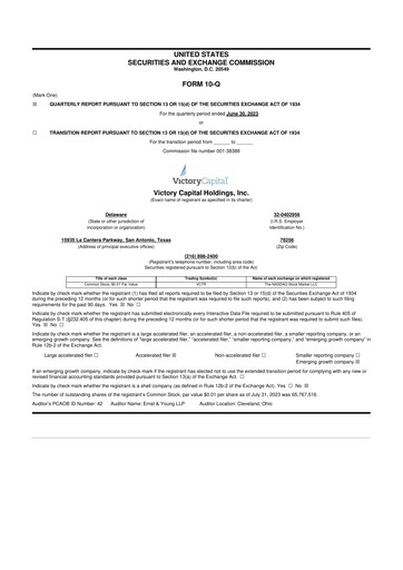 Vorschaubild Victory Capital 10-Q Quartalsbericht 2023 