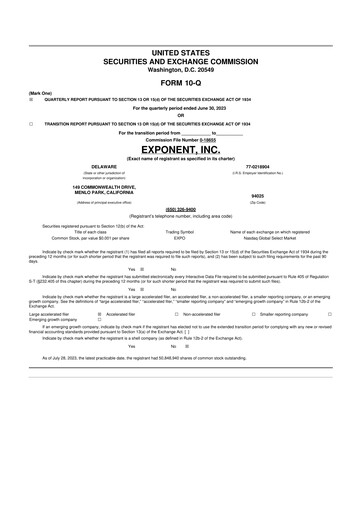 Thumbnail Exponent
 10-Q Quarterly Report FY2023 