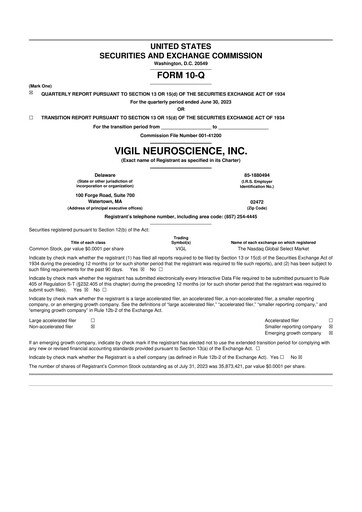 Thumbnail Vigil Neuroscience 10-Q Quarterly Report FY2023 