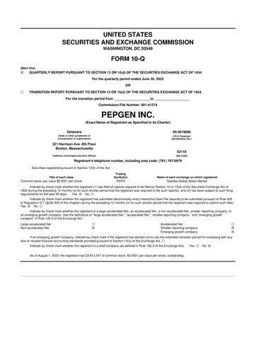 Thumbnail PepGen 10-Q Quarterly Report FY2023 