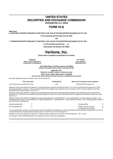 Thumbnail Veritone 10-Q Quarterly Report FY2023 