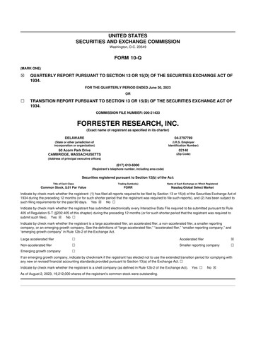 Vorschaubild Forrester Research
 10-Q Quartalsbericht 2023 