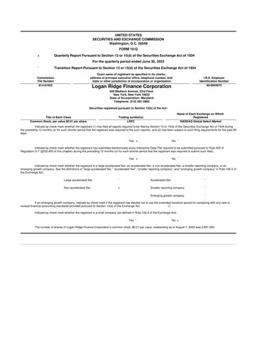 Thumbnail Logan Ridge Finance 10-Q Quarterly Report FY2023 