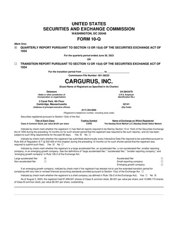 Thumbnail CarGurus 10-Q Quarterly Report FY2023 
