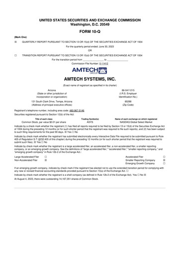 Thumbnail Amtech Systems 10-Q Quarterly Report FY2023 