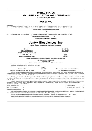 Miniature Ventyx Biosciences 10-Q Rapport trimestriel 2023 