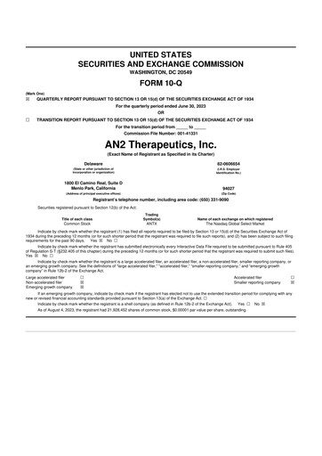 Thumbnail AN2 Therapeutics 10-Q Quarterly Report FY2023 