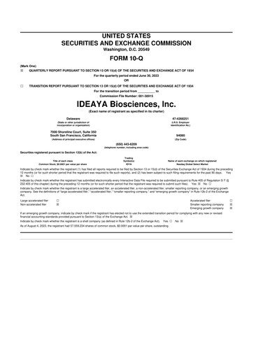 Thumbnail IDEAYA Biosciences 10-Q Quarterly Report FY2023 