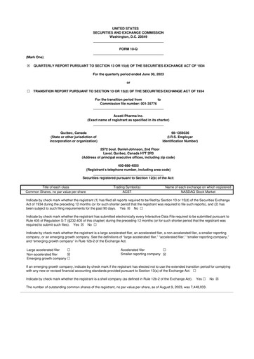 Miniature Grace Therapeutics 10-Q Rapport trimestriel 2023 