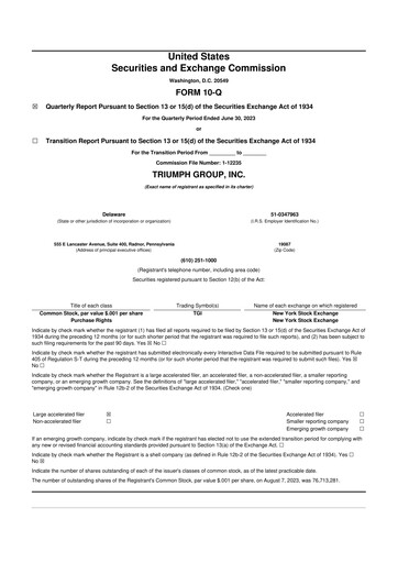 Thumbnail Triumph Group
 10-Q Quarterly Report FY2024 