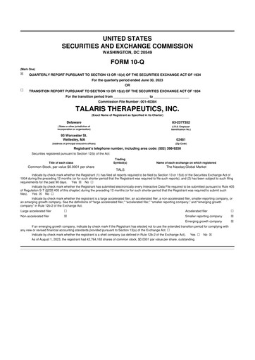 Thumbnail Tourmaline Bio 10-Q Quarterly Report FY2023 