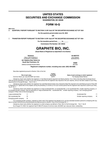 Thumbnail LENZ Therapeutics 10-Q Quarterly Report FY2023 