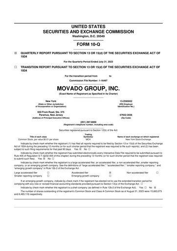 Thumbnail Movado Group 10-Q Quarterly Report FY2024 