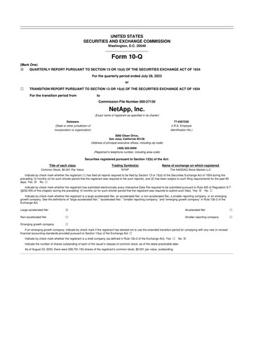 Miniature NetApp
 10-Q Rapport trimestriel 2024 