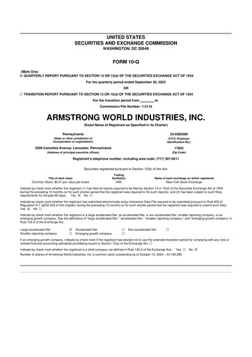 Vorschaubild Armstrong World Industries
 10-Q Quartalsbericht 2023 