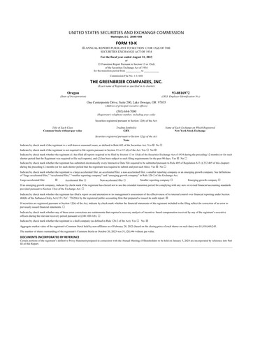 Thumbnail The Greenbrier Companies
 10-K Annual Report 2023