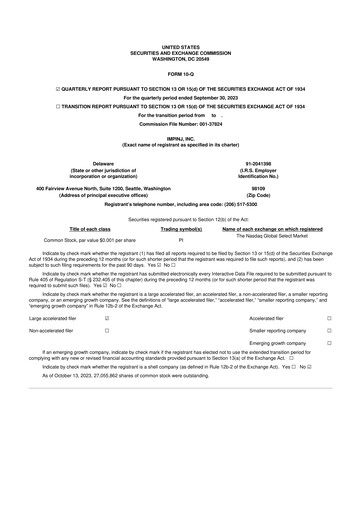 Thumbnail Impinj 10-Q Quarterly Report FY2023 