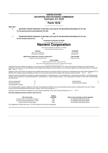 Vorschaubild Navient 10-Q Quartalsbericht 2023 