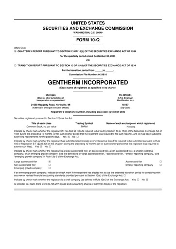 Vorschaubild Gentherm 10-Q Quartalsbericht 2023 