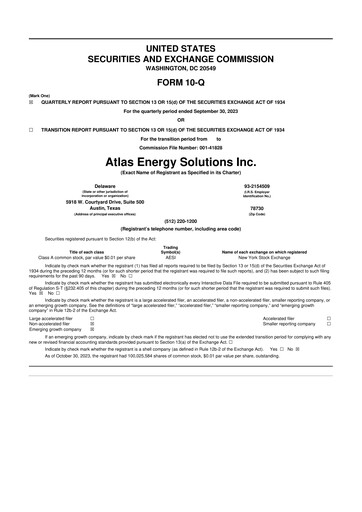 Thumbnail Atlas Energy Solutions 10-Q Quarterly Report FY2023 