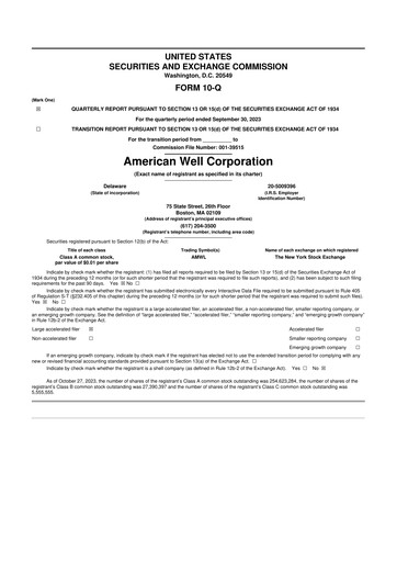 Thumbnail American Well
 10-Q Quarterly Report FY2023 