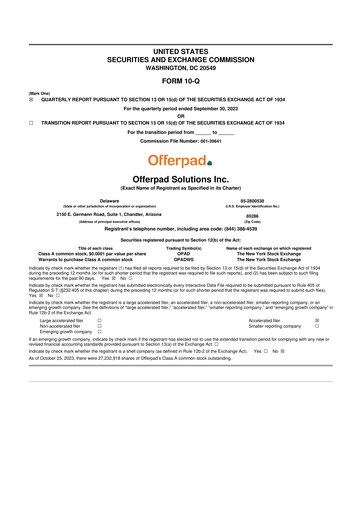 Thumbnail Offerpad 10-Q Quarterly Report FY2023 