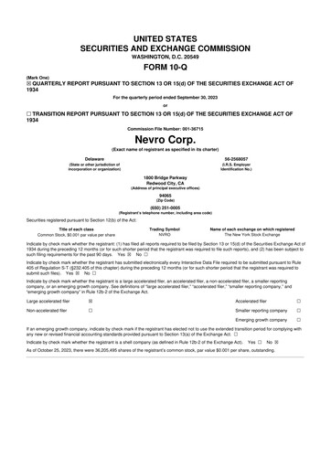 Thumbnail Nevro
 10-Q Quarterly Report FY2023 