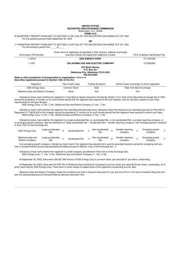 Vorschaubild OGE Energy
 10-Q Quartalsbericht 2023 