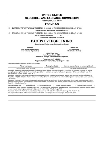 Thumbnail Pactiv Evergreen
 10-Q Quarterly Report FY2023 
