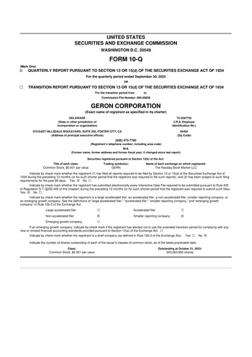 Thumbnail Geron 10-Q Quarterly Report FY2023 