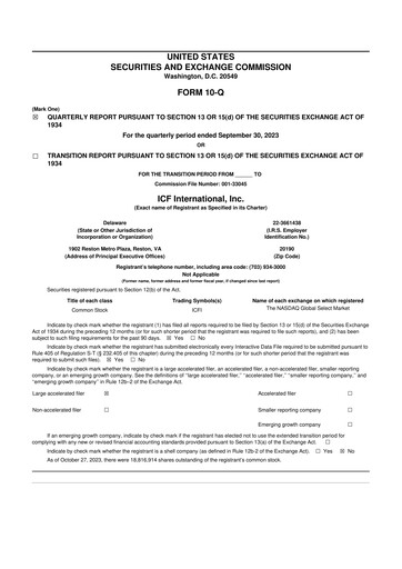 Thumbnail ICF International 10-Q Quarterly Report FY2023 