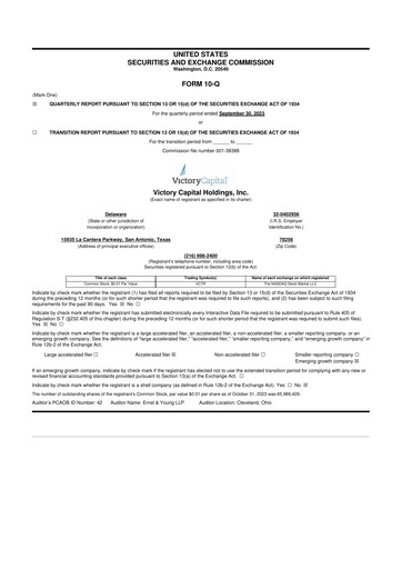 Vorschaubild Victory Capital 10-Q Quartalsbericht 2023 