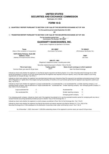 Thumbnail Guaranty Bancshares 10-Q Quarterly Report FY2023 
