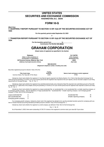 Vorschaubild Graham Corporation
 10-Q Quartalsbericht 2024 