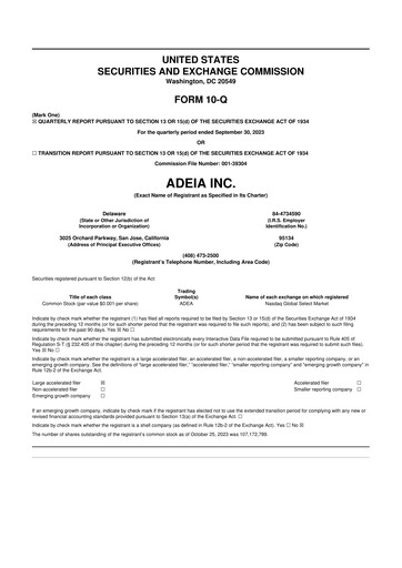 Thumbnail Adeia 10-Q Quarterly Report FY2023 