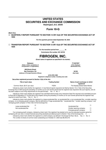 Thumbnail FibroGen 10-Q Quarterly Report FY 