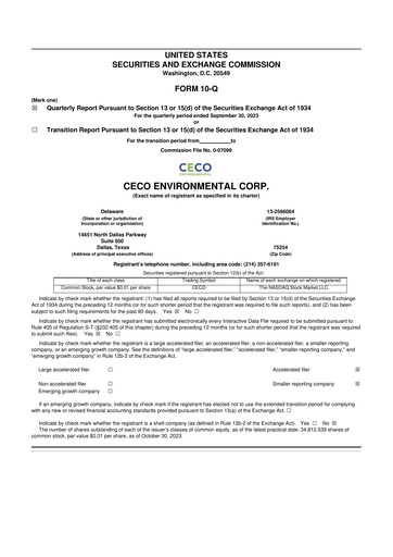 Thumbnail CECO Environmental
 10-Q Quarterly Report FY2023 