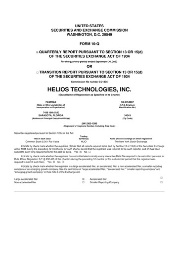 Thumbnail Helios Technologies 10-Q Quarterly Report FY2023 